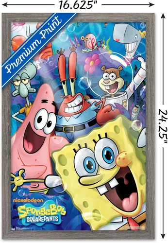 Miniatura 3 de Trends International Nickelodeon Spongebob - Póster de pared Joy, 14.725 x 22.375 pulgadas, versión con marco de madera tipo granero