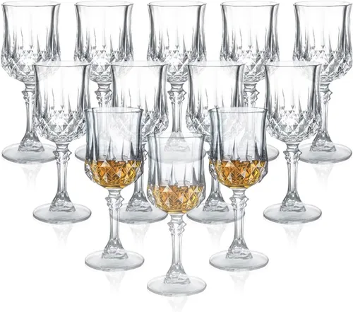Vasos de Cordial, 1.7 oz/50 ml, Juego de Vasos de Chupito de 12, vasos de chupito con vástago/Vasos de Chupito de Tequila/Vasos de Jerez