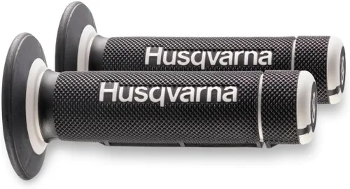 KTM Husqvarna Domino Grip - Juego de 2 empuñaduras de goma para motocross, color negro y blanco
