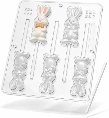 Miniatura 3 de Molde de caramelo de chocolate con piruleta de conejo de Pascua 882