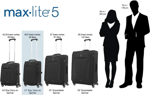 Miniatura 5 de Travelpro Maxlite - Maleta con ruedas giratorias extensible 5 lados suaves Verde pizarra 401176106