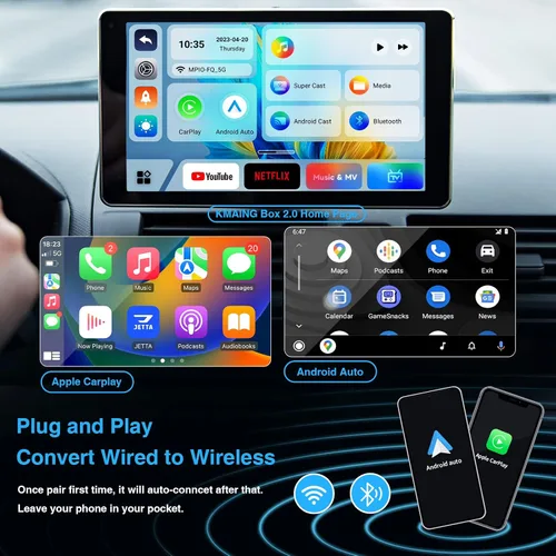 Miniatura 2 de Adaptador inalámbrico CarPlay, Magic Box compatible con YouTube TikTok y más, adaptador inalámbrico Android Auto fácil de configurar para autos
