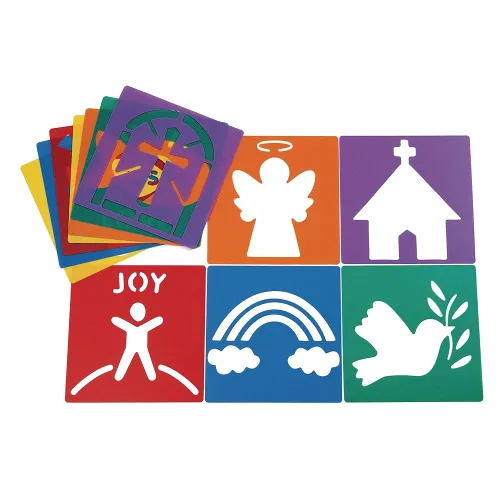Miniatura 14 de Colorations Plantillas grandes de plástico lavable para objetos cotidianos, juego de 12