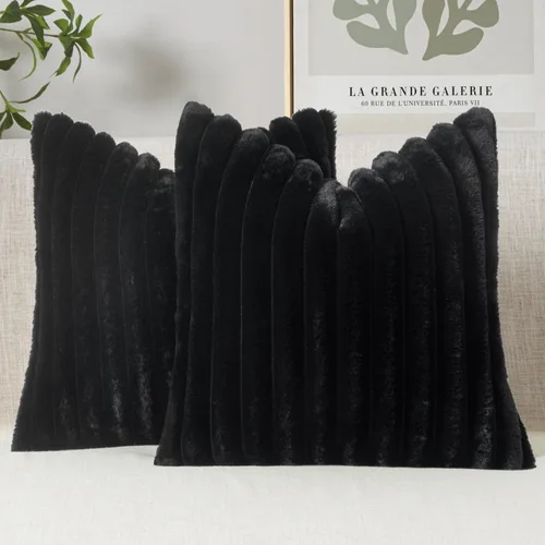 Miniatura 14 de MIULEE Juego de 2 fundas de almohada decorativas de piel sintética de 16 x 16 pulgadas, decoración moderna de primavera para el hogar, almohadas