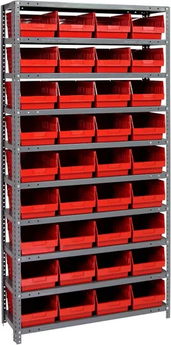 Miniatura 461 de Quantum QSBU-245BK Heavy Duty Shelving Unit with (7) Shelves and (24) QUS245 Black Bins for Garage Warehouse Storage Distribution 400 lb Load