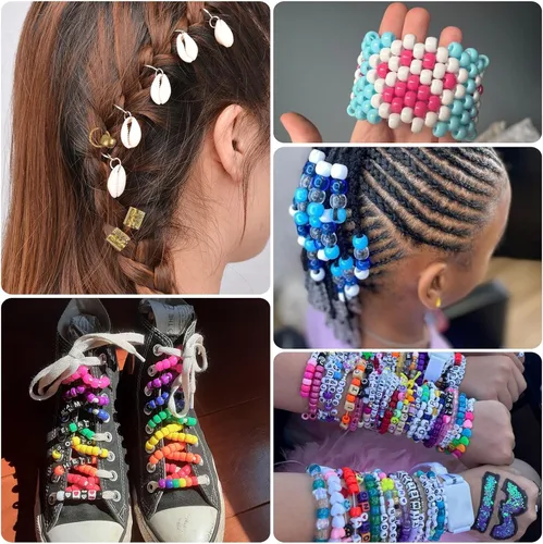 Miniatura 7 de THRELE Kit de 4000 cuentas de poni para hacer pulseras de la amistad, incluye 96 colores de cuentas Kandi, cuentas de letras, cuentas para hacer