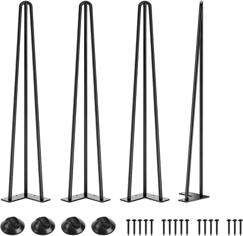 Miniatura 17 de SMARTSTANDARD Patas de mesa de horquilla de 6 pulgadas, 1/2 pulgadas de diámetro, 3 varillas de metal, proyectos de bricolaje para mesitas de noche