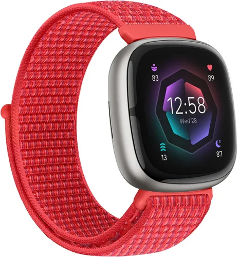 Miniatura 32 de Correas de nailon compatibles con Fitbit Versa 4/Sense 2/Versa 3/Fitbit Sense, correa de repuesto ajustable deportiva suave transpirable