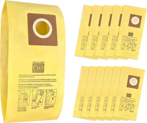 Paquete de 12 bolsas de vacío AH10243 para aspiradoras verticales Hoover Commercial Hushtone CU2 CH54013 CH54015 CH54113 CH54115#Part AH10243