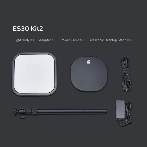 Miniatura 7 de Godox Luz de llave ES30, luz de escritorio de 2250 lúmenes para transmisión con soporte de escritorio extensible, 0-100% de brillo y control