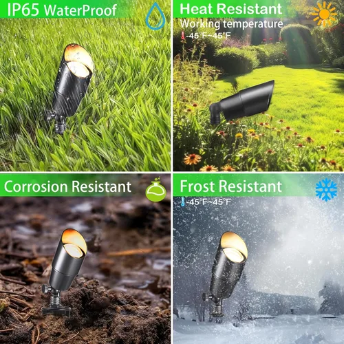 Miniatura 3 de RGB+CCT Iluminación de bajo voltaje para paisaje al aire libre con cambio de color, IP65 impermeable, focos elevados para jardín y patio, focos