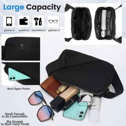 Miniatura 3 de Riñonera unisex a la moda para mujer, con correa ajustable, para correr, senderismo, ciclismo, viajes, Beige