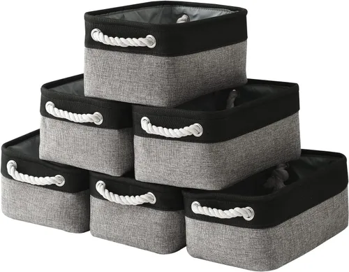 Miniatura 54 de TheWarmHome Contenedores de almacenamiento para estantes, tamaño mediano, 3 unidades, 13.8 pulgadas de largo x 9.8 pulgadas de ancho x 6.7 pulgadas