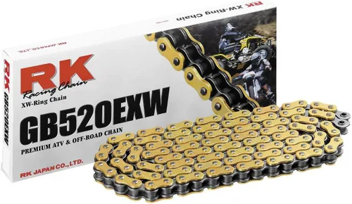 Miniatura 2 de RK Racing Chain 520EXW-66 (Serie 520) Cadena de acero de 66 eslabones de rendimiento extremo para todoterreno y ATV con anillo XW y eslabón
