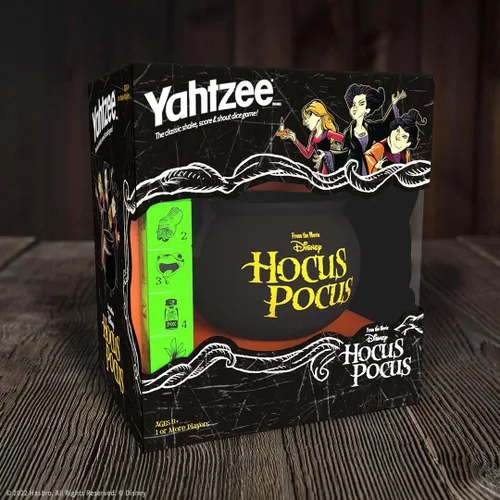 Miniatura 8 de USAOPOLY YAHTZEE: Disney Hocus Pocus Taza de dados de caldero coleccionable de bruja ~ Juego familiar clásico basado en película, ideal