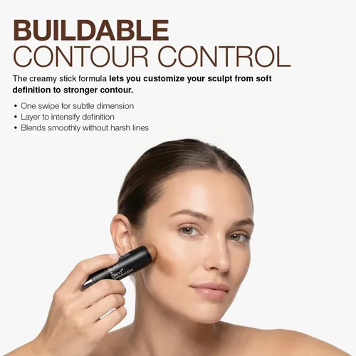 Miniatura 6 de Palladio Barra de maquillaje para contornear BUILD + BLEND, maquillaje facial para un aspecto perfecto de escultura, 0.23 onzas (brillo ámbar)