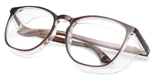 Miniatura 2 de Alsenor Gafas de seguridad antiempañantes, gafas protectoras con bloqueo de luz azul, antipolvo, protección UV, para hombres y mujeres (marrón)