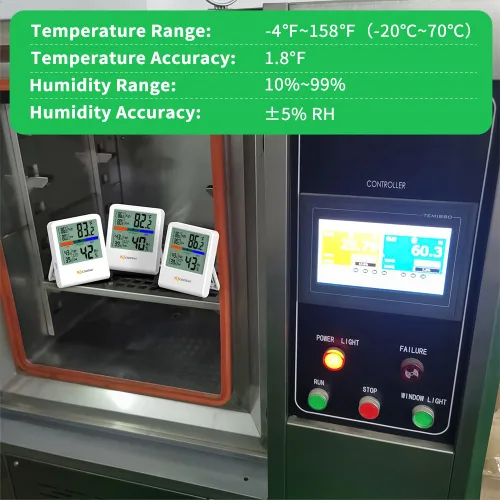 Miniatura 6 de Termómetro digital higrómetro, termómetro de pared interior de humedad con alta precisión, adecuado para invernadero, hogar y oficina, batería AAA
