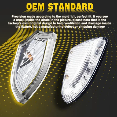Miniatura 4 de Bombilla LED para espejo lateral, bombilla de señal de giro, cubierta de lente para Dodge Ram 1500 2009-2011 2012 2013 2014 2015 2016 2017 2018 Ram