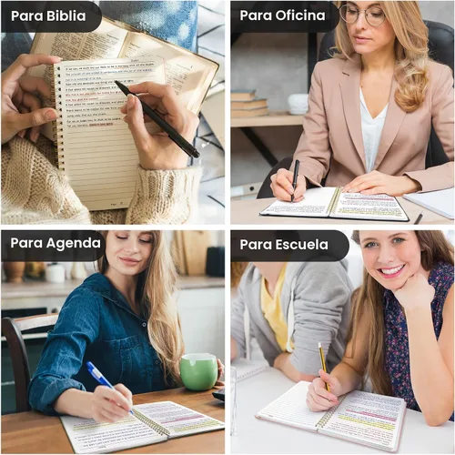 Miniatura 7 de Taja Cuaderno rayado en espiral para mujeres y hombres, 140 páginas, cuaderno de tapa dura con rayas universitarias para trabajo y toma de notas