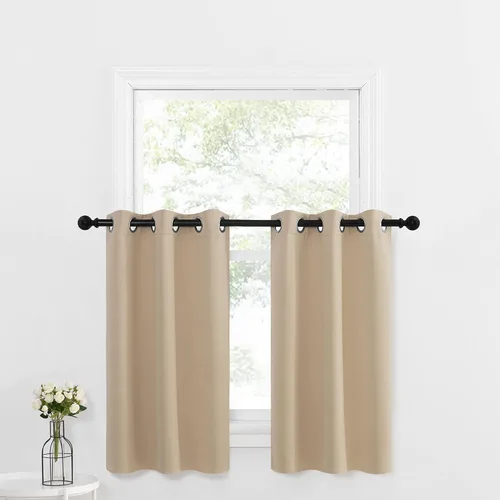 Miniatura 86 de NICETOWN Cortinas opacas de cocina para ventana sobre el fregadero, aislamiento térmico, decoración del hogar, pequeños niveles opacos con ojales