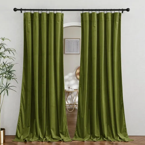 Miniatura 55 de RYB HOME Cortinas de terciopelo verde oliva de 72 pulgadas de largo, cortinas opacas con aislamiento térmico, tratamiento de ventana, decoración