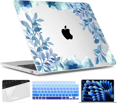 Miniatura 18 de TWOLSKOO Funda para MacBook Air de 15 pulgadas 2025 2024 2023 versión M4 A3241 M3 A3114 M2 A2941, carcasa rígida de plástico y protector