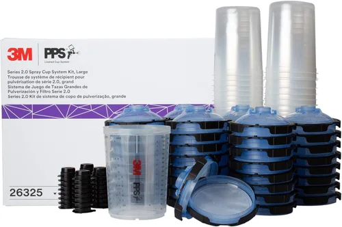 Miniatura 20 de 3M PPS 2.0 Kit de taza, tapas y forros para pistola pulverizadora, 26301, estándar, 22 onzas, filtro de 125 micrones, uso para automóviles, muebles
