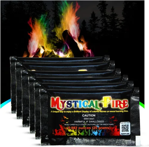 Mystical Fire Paquetes de cambio de color para pozos de fuego y fogatas Encantados, de larga duración, multicolor, diversión mágica familiar para