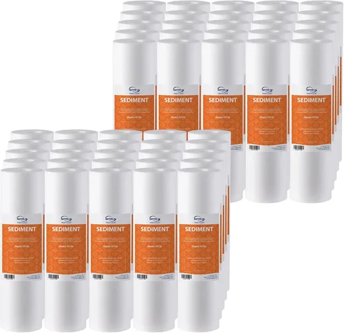 iSpring FP150X50 - Cartuchos universales de repuesto de filtro de agua para sedimentos de 10 x 2.5 pulgadas, filtro de sedimentos multicapa de 50