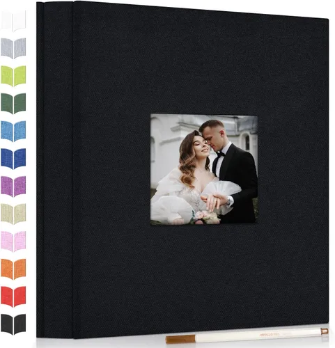 Álbum de fotos Artfeel autoadhesivo, álbum de manualidades para fotos de 3 x 5, 4 x 6, 5 x 7 y 8 x 10 pulgadas, 40 páginas, cubierta de lino con