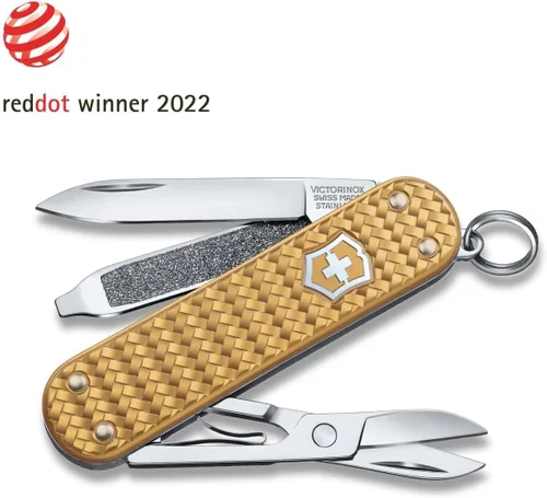 Miniatura 3 de Victorinox Classic SD Precious Alox - Navaja suiza, compacta de 5 funciones, fabricada en Suiza, con cuchillo de bolsillo pequeño, destornillador
