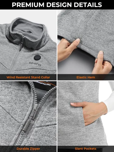 Miniatura 4 de ORORO Chaleco térmico para mujer con batería - Chaleco de forro polar eléctrico capa base