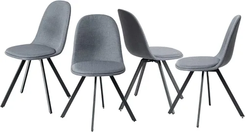 Homy Casa Juego de 4 sillas giratorias de comedor, sillas laterales giratorias de 360°, sillas de estilo moderno de mediados de siglo, sillas