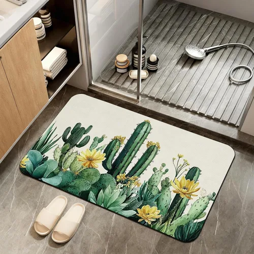 Miniatura 11 de Tapete de baño antideslizante, decoración de baño con purpurina bendita, tapete de baño plateado de diatomeas de secado rápido, absorbente, alfombra
