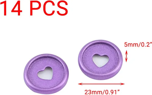 Miniatura 2 de Crapyt 14 discos de plástico para carpeta de hojas sueltas, discos planificadores, de 0.91 x 0.2 pulgadas, color morado, para papel, documentos