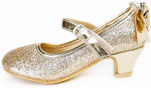 Miniatura 4 de Zapatos de vestir para niñas, zapatos de princesa de tacón bajo, zapatos planos Mary Jane para fiestas de bodas y niños pequeños