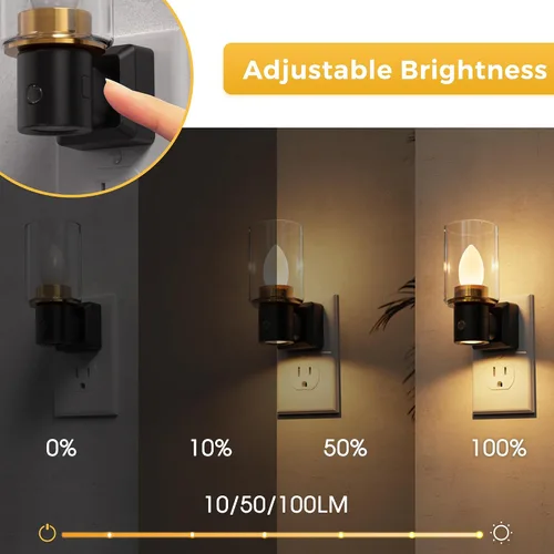Miniatura 4 de L LOHAS LED - Luz de noche en forma de vela sin llama, luz nocturna enchufable, sensor de crepúsculo a amanecer regulable con rotación de 350°