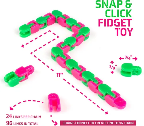 Miniatura 2 de Neliblu Wacky Tracks Snap and Click Fidget Toys para niños sensoriales – TDAH, autismo, terapia de alivio del estrés – Mantiene los dedos ocupados