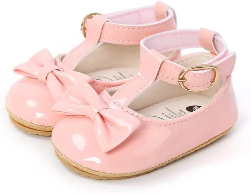 Miniatura 6 de SOFMUO Mary Jane - Zapatos planos con lazo, zapatos de ballet para niñas pequeñas, primeros caminantes, para boda, Navidad, zapatos de vestir