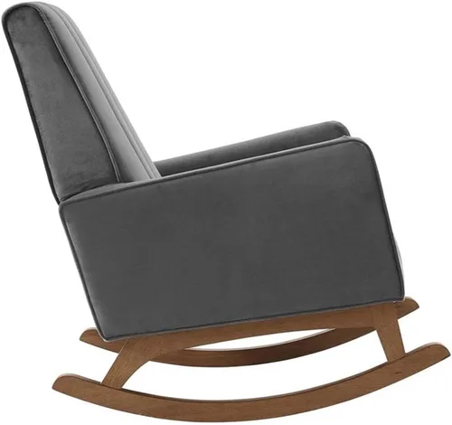 Miniatura 5 de Modway Sway Channel - Mecedora de terciopelo copetudo en color gris