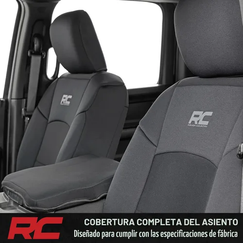 Miniatura 7 de Rough Country Fundas de asiento de neopreno para Dodge Ram (2019-2024), resistentes a los rayos UV y al agua, fundas acolchadas de espuma