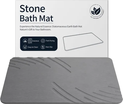Miniatura 8 de ZIKIBL Alfombra de Baño de Piedra de Tierra de Diatomeas Alfombra de Ducha Antideslizante Súper Absorbente Alfombras de Piedra de Diatomita