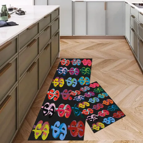 Miniatura 3 de GUBIYU Alfombras coloridas para cocina, cuarto de servicio, alfombra antideslizante para interiores y exteriores, para pasillo, sala de estar