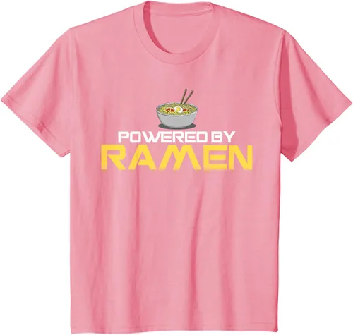 Miniatura 84 de Camiseta de fideos de anime japoneses Powered By Ramen, Negro, S