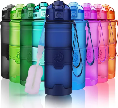 Miniatura 9 de Botella de agua deportiva Zorri, 400/500/700ml/1L, sin BPA, a prueba de fugas, ligera, botellas Tritan para exteriores, camping, ciclismo, fitness