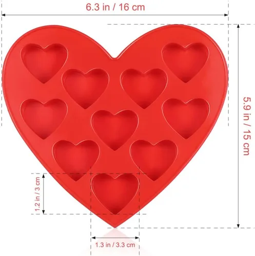 Miniatura 7 de Molde de silicona para tartas, molde para hacer dulces, molde de chocolate en forma de corazón, bandeja para cubitos de hielo, molde para hornear
