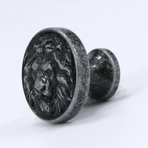 Miniatura 7 de Pomos de gabinete con cabeza de león antiguos, pomos de animales dorados, pomos de cajones y tiradores de un solo agujero para manijas de armario