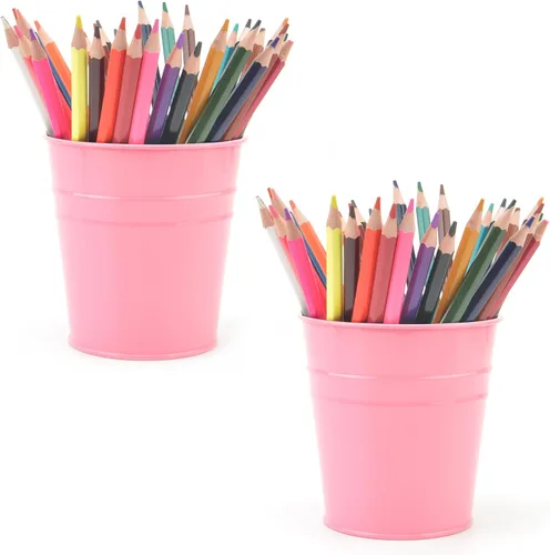 Miniatura 9 de Soporte para bolígrafo para escritorio, soporte para lápices, organizador de bolígrafos de metal, almacenamiento de maceta pequeña de hojalata