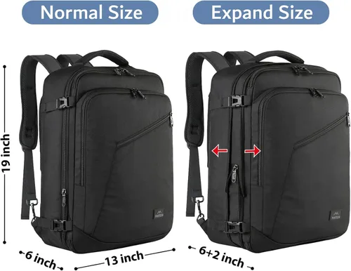 Miniatura 5 de MATEIN - Mochila de viaje extragrande de 10.56 galones, mochila de viaje ampliable apta para aerolíneas, para viajeros de fin de semana, hombres